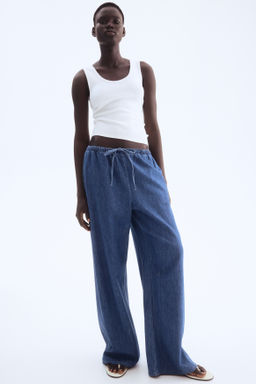 Pantal?n denim con cord?n de ajuste Feather Soft - H&m фото 5
