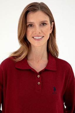 Женский бордовый свитер Неожиданная скидка в корзине - U.s. polo assn фото 2