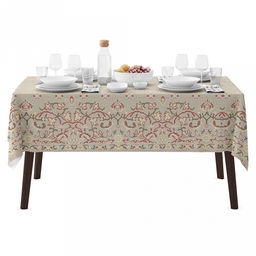 "Ришелье-2" Скатерть 150х145см, длина стола до 110см, на 4 персоны, хлопок "Премиум" 186г/м2, "Домашняя мода" (Россия)