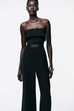 CREPE BUSTIER JUMPSUIT WITH BELT - Zara фото 2