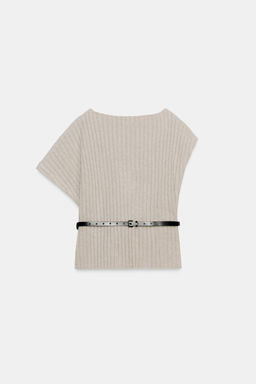 ASYMMETRIC WOOL TOP WITH BELT - Zara фото 7