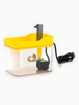 Фонтан для кошек и собак «Пижон», 1.5 л, 16.5×11.5×12 см, евророзетка, жёлтый