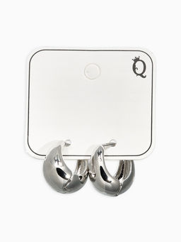 Серьги металл Эфир полукруг, цвет серебро