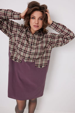 Платье BegiModa 1058 виноградная клетка