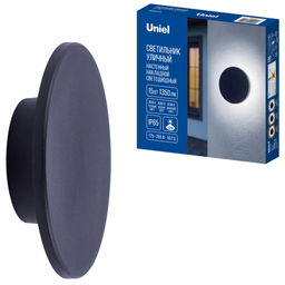 ULU-P35R-15W/3000K+4000K+6500K/D22 IP65 BLACK Светильник светодиодный уличный. Архитектурный накладной. С переключателем цвета свечения. Теплый(3000K)/Белый(4000K)/Дневной(6500K). Диаметр 22 см. Корпус черный. TM Uniel