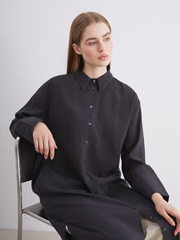 Oversize Modal Kar???ml? Kad?n G?mlek Tunik