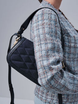 Сумка замшевая на плечо Deboro 30791 серо-синий