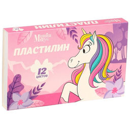 Цена за 2 шт. Пластилин 12 цветов, 180 г, Минни и Единорог