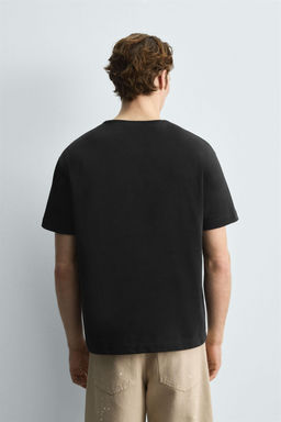 HEAVYWEIGHT RIBBED TRIM T-SHIRT - Zara фото 3