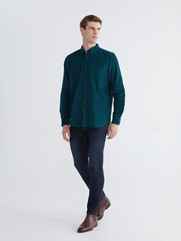 Regular Fit Uzun Kollu Kadife Erkek G?mlek