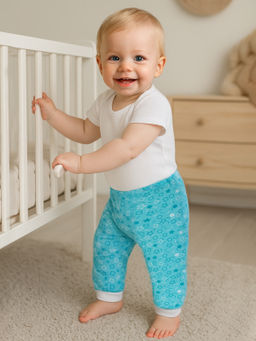 Штанишки детские голубые с рисунком