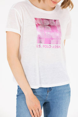 U. S. Polo Assn Женская футболка цвета экрю с круглым вырезом - U.s. polo assn фото 6