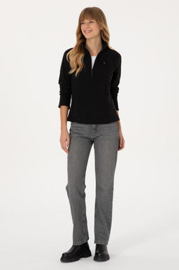 Kad_n Siyah Fermuarl_ Dik Yaka Polar Sweatshirt - U.s. polo assn фото 4