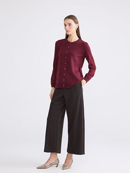 Bisiklet Yaka Kendinden Desenli Kad?n Triko H?rka