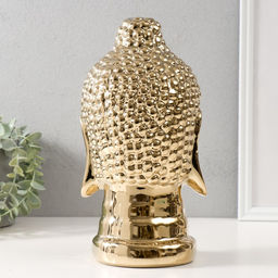 Фигурка керамика «Голова Будды», золото, 15×15×29 см