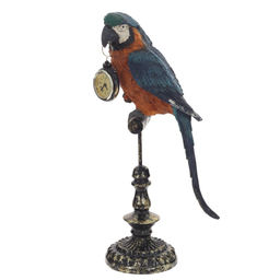 Фигурка декоративная "Попугай" с часами (1, L19 W12 H40,5 см