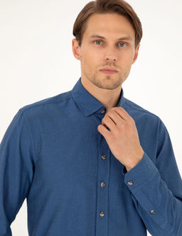 Рубашка Pierre Cardin Slim Fit дл рукав индиго