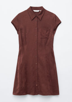 Minivestido camisero de jacquard
