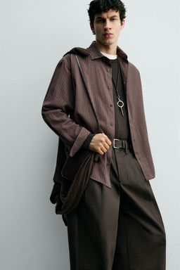 COTTON-VISCOSE CHECK SHIRT - Zara фото 5