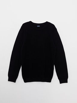 Bisiklet Yaka Basic Uzun Kollu Erkek ?ocuk Triko Kazak