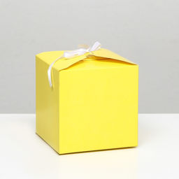 Цена за 10 шт. Коробка складная, квадратная, жёлтая, 12 х 12 х 12 см,