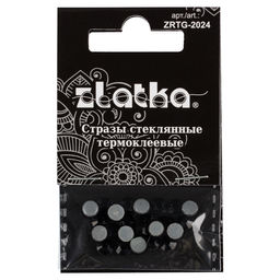 Страз клеевой "Zlatka" ZRTG-2024 SS20 цветные 4.7 мм стекло 5 x 24 шт в пакете с картонным еврослотом №03 черный (Jet)