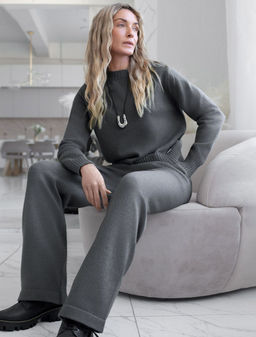 Прямые брюки из пряжи с кашемиром