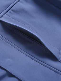 Ветровка мужская софтшелл виндстоппер с капюшоном спортивная синего цвета 9617_1S