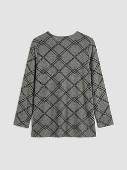 Bisiklet Yaka Desenli Bluz