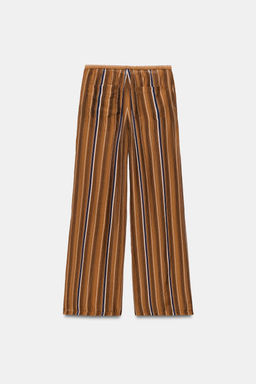 PANTAL?N PIJAMERO RAYAS ZW COLLECTION / Caramelo - Zara фото 4