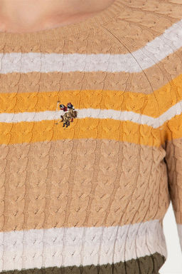 Женский свитер с круглым вырезом из каменного меланжа Неожиданная скидка в корзине - U.s. polo assn фото 7