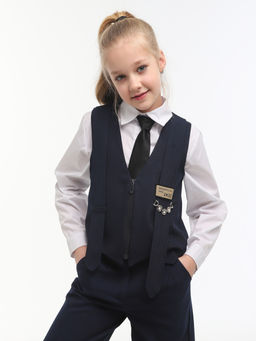 Жилет для девочек - Синий мир фото 2