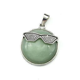 Подвеска Смайл 27мм с авантюрином зеленым