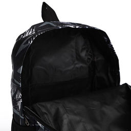 Рюкзак школьный на молнии, с карманами, рисунком, размер 30×13×42 см, серый