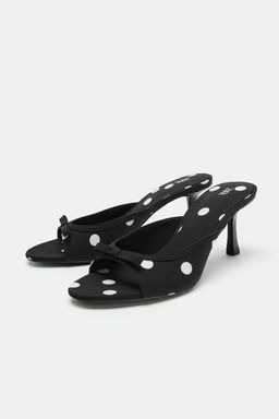 SANDALIA ESTAMPADA DETALLE LAZO / Negro - Zara фото 4