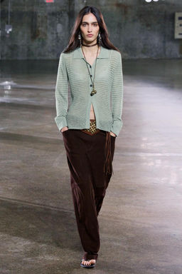 CUT KNIT POLO NECK SWEATER