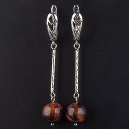 Серьги длинные из Бычьего глаза