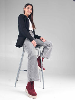 Ботинки EDART 338.1541 be. бордо замша/шерсть - Ed'art фото 4