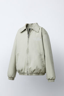 EMBROIDERED TEXT BOMBER JACKET - Zara фото 3