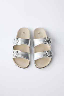 SANDALIA HEBILLAS METALIZADA / Plata - Zara фото 4