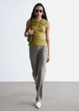 Pantalones de lana de perneras rectas - H&m фото 3