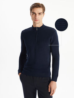 Dik Yaka Uzun Kollu Erkek Triko Kazak