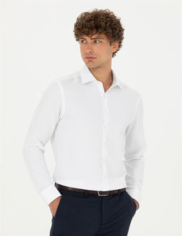 Beyaz Slim Fit Uzun Kollu G_mlek