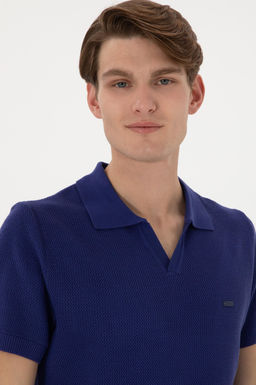 Erkek Slim Fit Polo Yaka A__k Lacivert Ti__rt - U.s. polo assn фото 2