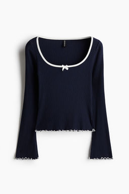 Top de canale con detalles sobrehilados - H&m фото 6