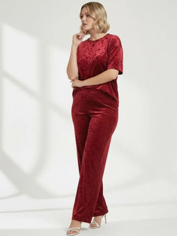 Бархатный костюм KO42911RED25