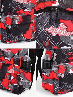 Рюкзак школьный на молнии, с карманами, с абстрактным принтом, размер 30?13?42 см, с принтом, чёрный