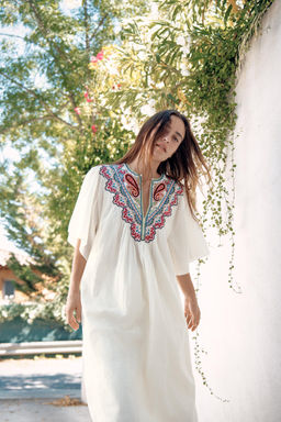 ZW COLLECTION EMBROIDERED COLLAR POPLIN SHIRT - Zara фото 12