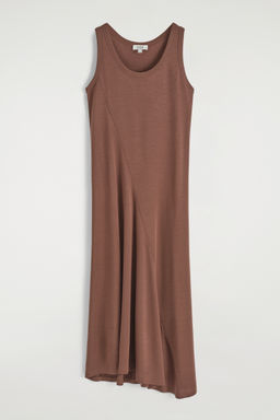 VESTIDO MIDI EL?STICO ASIM?TRICO