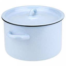 Кастрюля эмалированная 2,9л, д25см, h12см, цилиндрическая форма, металлическая крышка, серо-голубой (Россия) - Домашняя мода фото 3